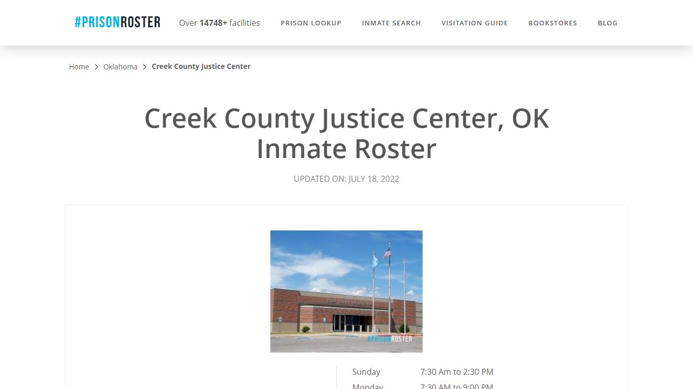 Creek County Justice Center, OK Inmate Roster - Prisonroster